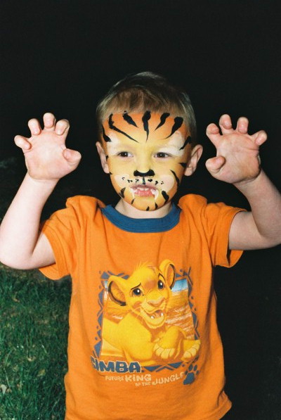 Ewen painted as a tiger